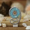 Birthday Candle 1 Year Mermaid Birthday Candle for Cake Sparkly Blue Seafish Gradient Candle Topper for Party Cake Decoration.