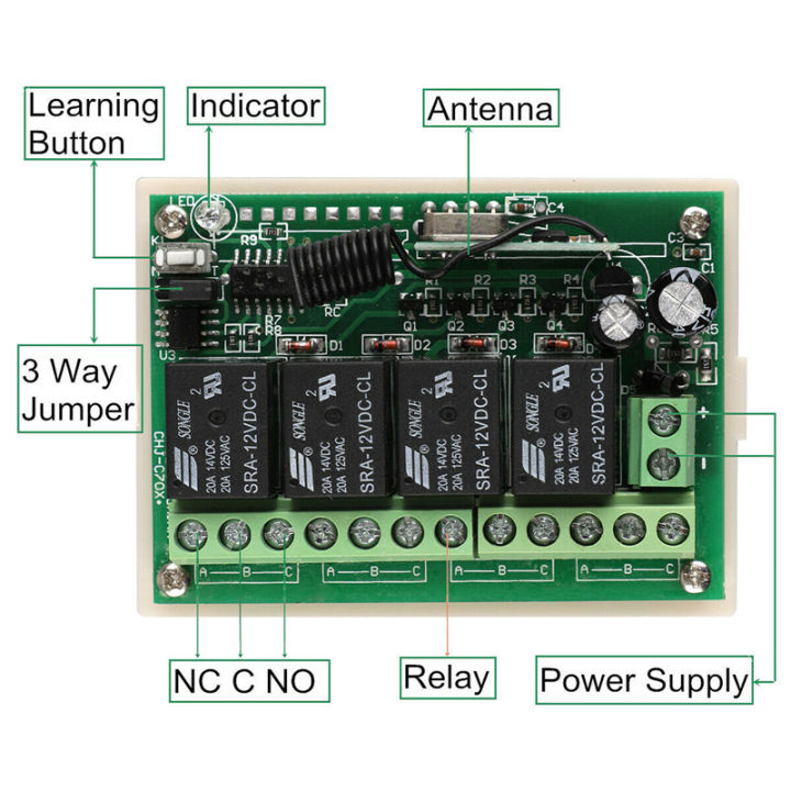 DC%2012V%204%20Channel%204CH%20Wireless%20RF%20Remote%20Control%20Switch%202%20Transmitter%20443.92MHz%20with%20Receiver%20DIY%20Tool%20-%20Image%204