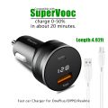 Supervooc Car Charger for OPPO Find X5/Reno8,80W/65W Warp car adapter for OnePlus11,2 Port Cigarette Lighter Adapter for Realme. 