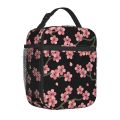 【NEW】 Japanese Sakura Cherry Blossoms Tree Insulated Lunch Bag Reusable Lunch Box For Work Picnic Beach Leakproof Cooler Bento Tote.