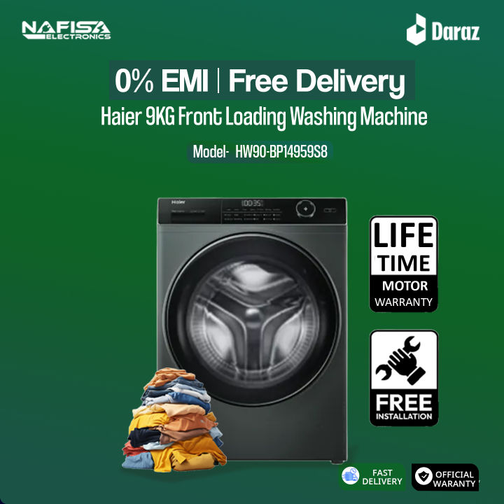 Haier HW90-BP14959S8 Front Loading Washing Machine - 9 KG