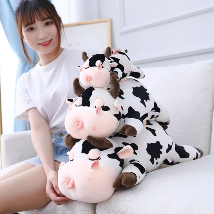 1PC New Animal Cartoon Cows Stuffed Plush Toy Cute Cattle Milk Cow Comfortable Soft Toy for Kids Present Gift