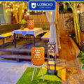 UZBOO Hang Lamp Warm Light Outdoor Solar Garden Lights Solar Charging Portable Lights IP55 Waterproof Light Bamboo Weaving Rattan Lanterns Vintage Lamp for Courtyard Decoration. 