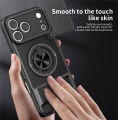 For OnePlus 15R Ace 6 Turbo 6V Case, Slide Camera Cover Lens Protector with 360 Rotating Ring Kickstand Shockproof Phone Case for Women Men.