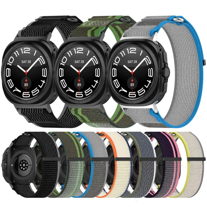 Watch%20Strap%20For%20Samsung%20Galaxy%20Watch%20Ultra%2047mm%20Hook%20and%20Loop%20Fastener%20Loop%20Nylon%20Watch%20Band%20-%20Image%204