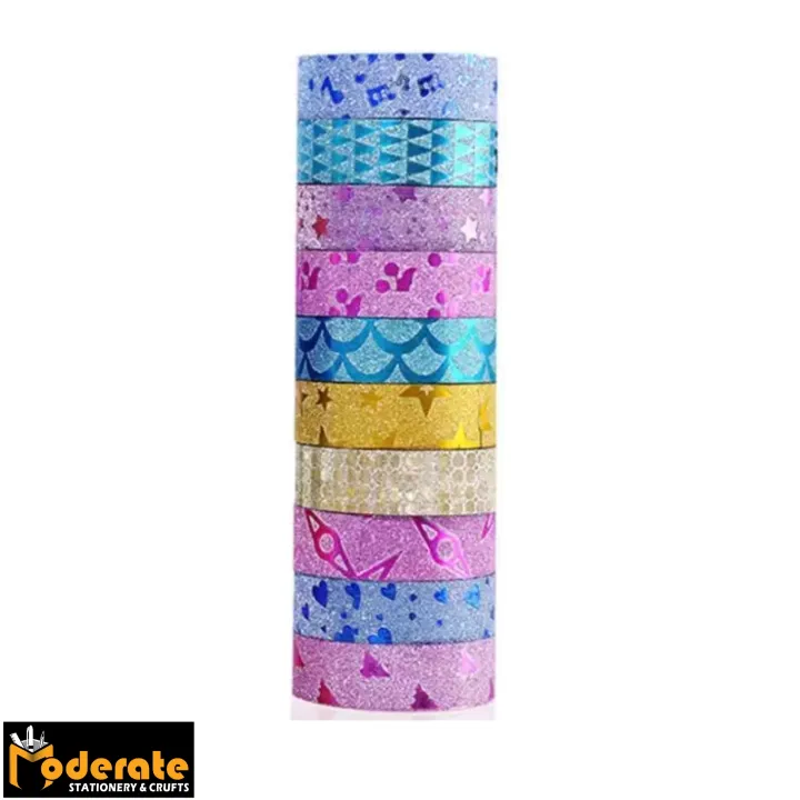 Washi%20tape,%20Glitter%20tape%2010%20pcs%20multi%20color%20tape%20-%20Image%202