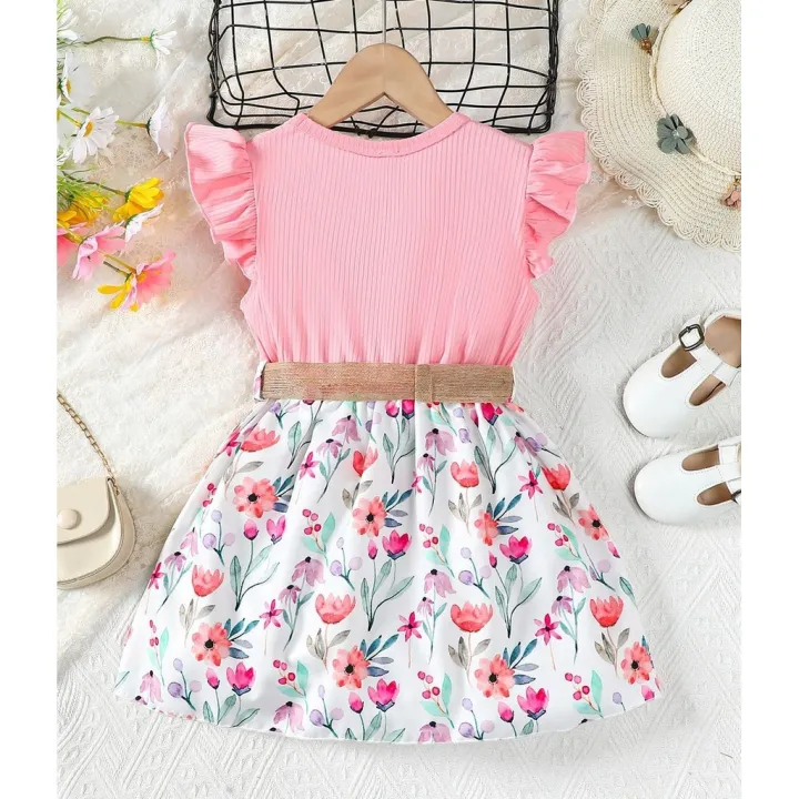 %E3%80%90Happy%20childhood%20memories%E3%80%91(New)%20frock%20dress%20kids%20summer%20baby%20girl%204-7years%20fluttering%20sleeve%20linen%20belt%20multi%20color%20selection%20floral%20print%20soft%20breathable%20infant%20baby%20clothing%20dresses%20-%20Image%203