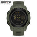 Sanda men watches sports pedometer calories 50m waterproof LED digital watch wristwatch Relogio Masculino 2145.
