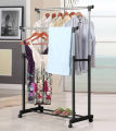 Double Pole Cloth Rack - Stainless Steel.