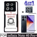 4 In1 Infinix Note 40 Pro 4G 5G Shockproof Phone Case for Infinix Note 40 30 Pro Plus + Full Cover Camera Lens Glass Screen Protector Glass Film and Mobile phone holder. 