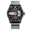 Curren 8301 - Leather Analog Watch for Men-Blue.