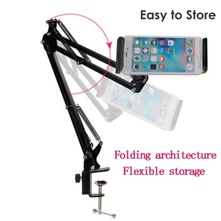 Cell Phone Holder Table Stand Flexible Lazy Phone Holder Long Arm Holder Stand Phone Tablets Clip-On Support Stand 360Â°Rotating Mount Bracket Cantilever Phone Holder For Desk Bed - Mobile Stand - Mobile Stand