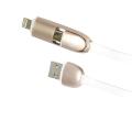 Totu Design 2 in 1 Cable for Smartphones - White and Gold. 