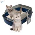 Cat Litter Box Detachable Anti Large Easy to Clean Open Top Cat Kitty Blue. 