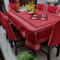 Screen Print Dining Table Runner And 06 Chair Cover. 