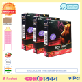 HotShot 1600 Dots Extra Time Strawberry Flavoured Condom 3 Pack (9 Pcs). 