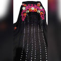 Unstitched Black Georgette Kurti for Women. 