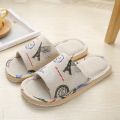 Women Home Slippers Indoor Floor Soft Couple Linen Slipper Spring Autumn Lightweight Unisex Bedroom Shoes Ladies Flax Flip Flops. 