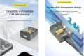 Awei C11T Fast Charging Type-C Adapter Transparent Wall Charger with 1M Type-C Data Transfer Cable.
