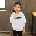 Children's Clothing Girls' Sweater Thin Loose Western Style Top Toddler Children Teens2022New Children's Hooded Jacket Spring and Autumn. 