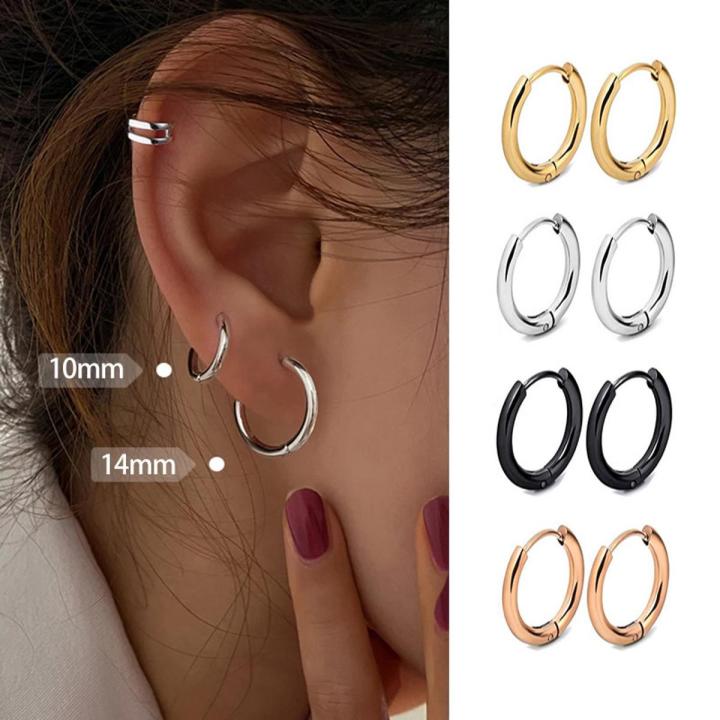 Huggie Hinged Hoop Earrings -2pc