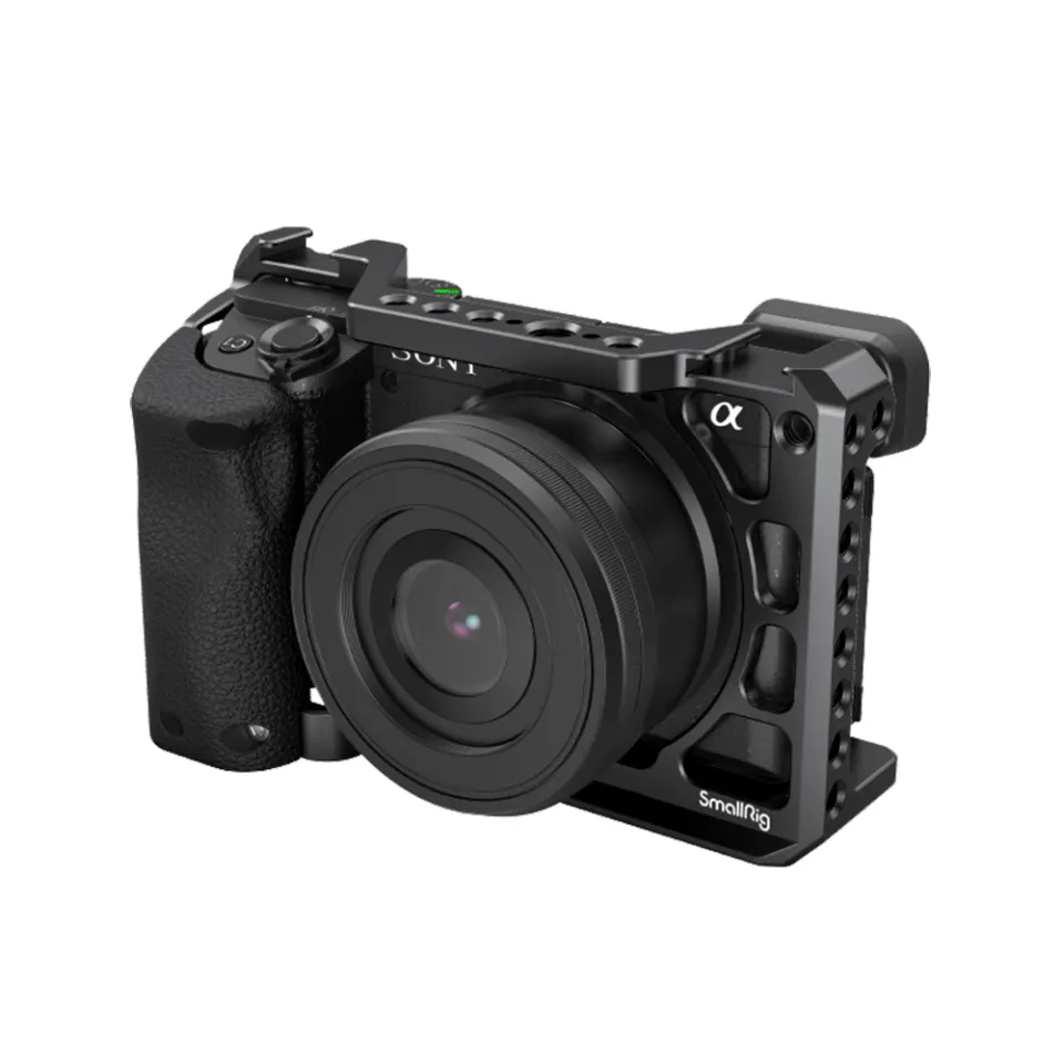 SmallRig DSLR A6400 Camera Cage with Silicone Handle Handgrip Cold