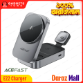 ACEFAST | E22 | 3-in-1 Desktop Wireless Charging Holder | 22.5W Total (Phone 15W + TWS 5W + Watch 2.5W) | Magnetic Alignment, Foldable Stand, USB-C Input | For Phone, Earbuds & Smartwatch.