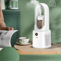 Bladeless Fan Portable Fan USB Mute Desktop Bedroom Night Light Humidifying Electric Fan (Green).