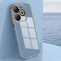 For Infinix Smart 8 / Hot 40i Soft Case Lens Protector Square Frame Shiny Bling Back Cover. 