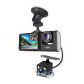 Dash Cam Front and Rear Inside 3 Cameras 1080P+720P+480p. 