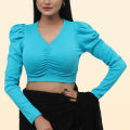 Crop top full sleeve fashionable blouse for women's..