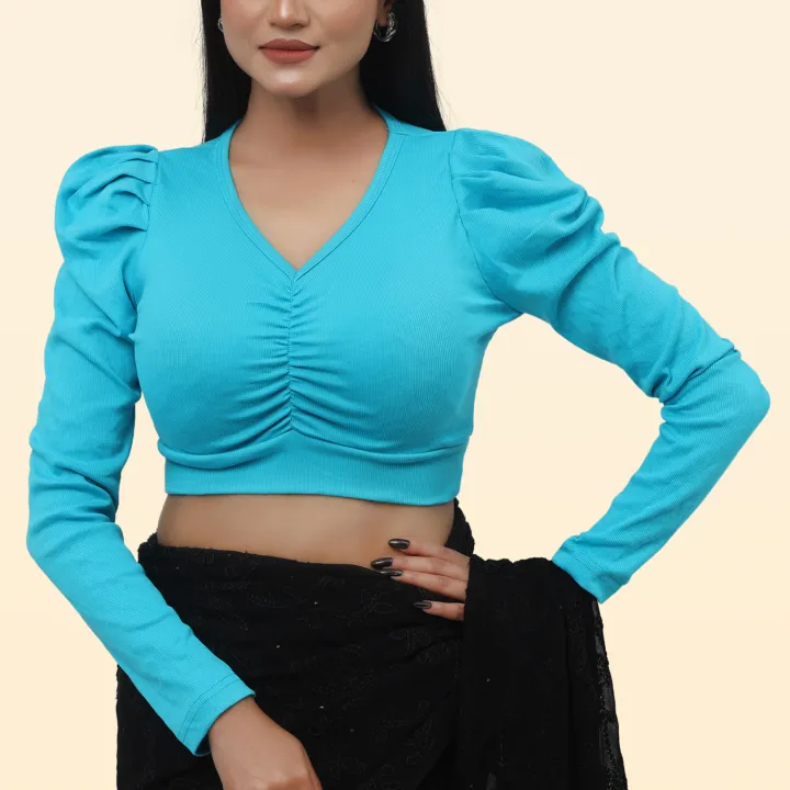 Crop%20top%20full%20sleeve%20fashionable%20blouse%20for%20women's.%20-%20Image%204