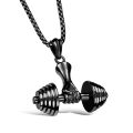 New Fashionable Dumbbell pendant men Gym Bodybuilding Weight Lifting Jewelry Charm Fitness For Men's Necklace.