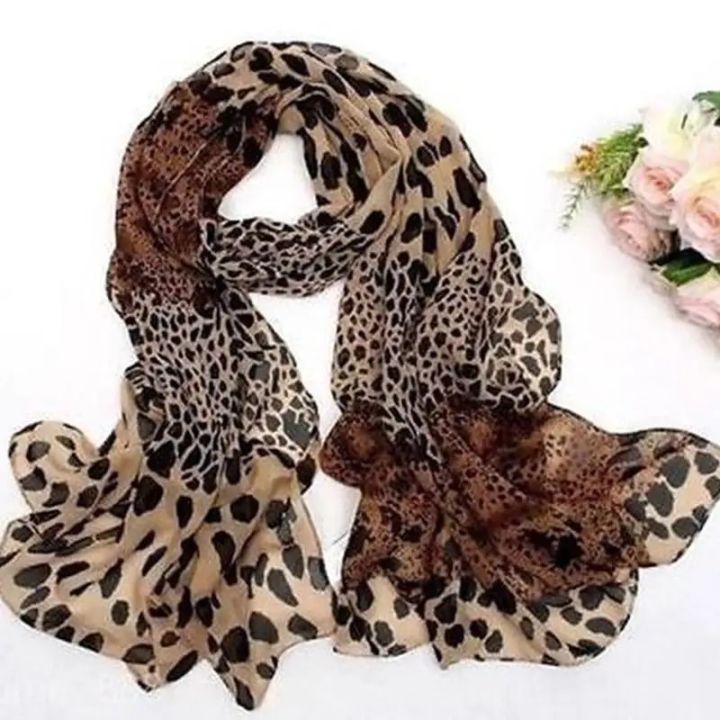 【Aesth Diary Store】（NEW）Brown Duan Leopard Scarf Fashion