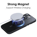 Luxury Magnetic Stand Phone Case For iphone 15 14 13 12 11 Pro Max Plus 360° Rotation Ring Holder Transparent Matte Cover Funda. 
