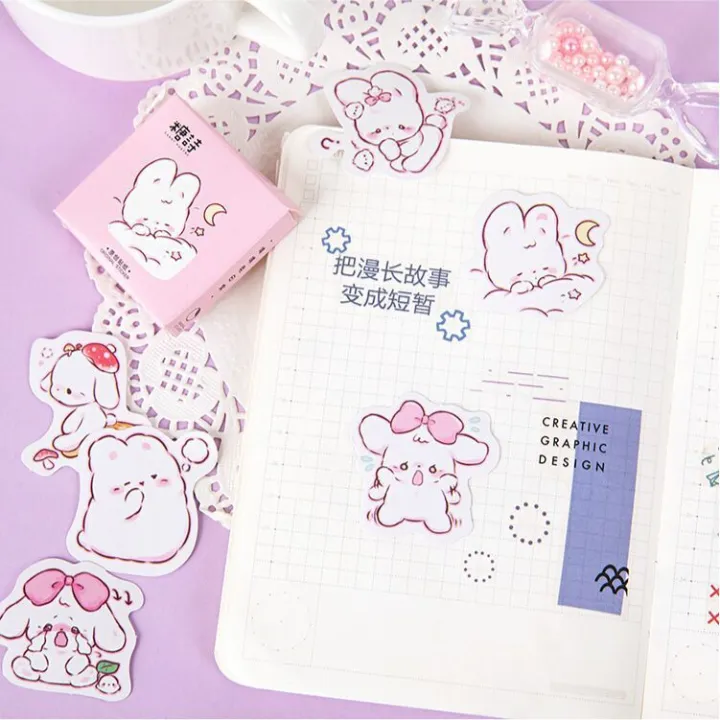 Panda%20Online%2045PCS%20Lovely%20Kawaii%20Rabbit%20Series%20Stickers%20Album%20Diary%20Journal%20Decorative%20Scrapbooking%20DIY%20Sticker%20-%20Image%205
