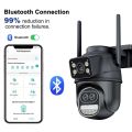6K 12MP WiFi Security Camera Three Lens 8X Zoom PTZ Outdoor Camera Auto Tracking 4K 8MP Video Waterproof Surveillance CCTV iCSee. 
