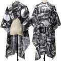 Black White Hairdressing Cape Professional Hair-Cut Barber Cloth Wrap Protect Gown Apron Waterproof Cutting Gown Hair Cloth Wrap. 