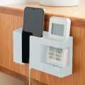 Multifunctional Wall Mount Phone Charging Holder Stand with Extra Storage Box, Remote Control Holder, Mobile Phone Plug, Home Charging Shelf - Router Stand. 