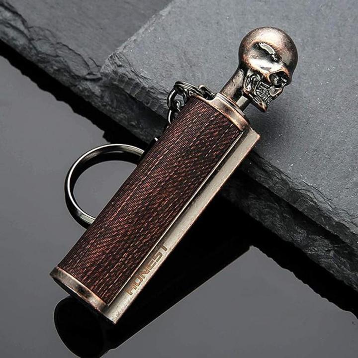 Laicengo 2 Pack Permanent Match Keychain Lighter, Forever Metal Match Lighter, Waterproof Flint Fire Starter (Fuel Not Included