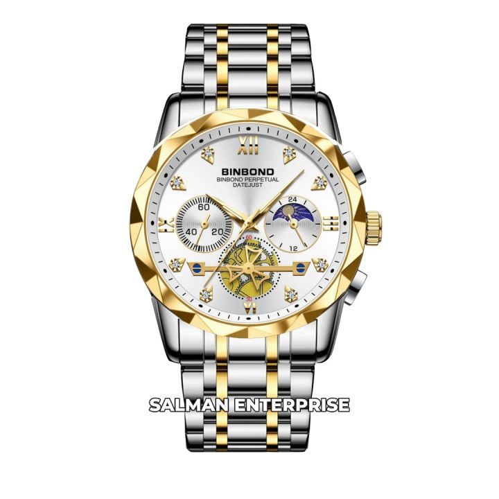 BINBOND 1236 Men's Luxury Top Brand Watches Classic Fashion stainless steel Sport Quartz Watch