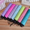 Ladies'sunshine umbrella blossoms in water changes color parasol umbrella triple fold black rubber sunscreen UV woman umbrellas.