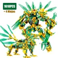 4in1 Ninja Golden Warrior Robot Mech 2 Heads Flying Dragons Set Fighter Figures Building Blocks Toys for Kids Boys Chritmas Gift Superman. 