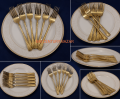 ✨ AD Golden Elegance Dinner Fork Set ✨ 8 Inch | 6 Pcs Set | Premium Stainless Steel | Gold Finish.