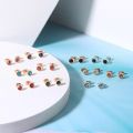 Simple Green Crystal OL Style Rose Gold Color Stud Earrings Colorful Gift For Women and Men Top Quality ZYE633. 