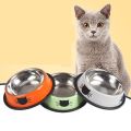 Cat Bowl Pet Bowl Stainless Steel Cat Food Water Bowl with Non-Slip Rubber Base. 
