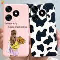 For Tecno Spark 10 10C 4G Case Cute Funny Black Pink TPU Silicone Back Cover For Tecno Spark10 Spark 10 C 10C Phone Shell Bumper. 