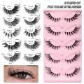 5 Pair 3D Cat Eye Lashes Fox Eye Fluffy Soft Natural Mink False Eyelashes Faux Makeup Eyelash.