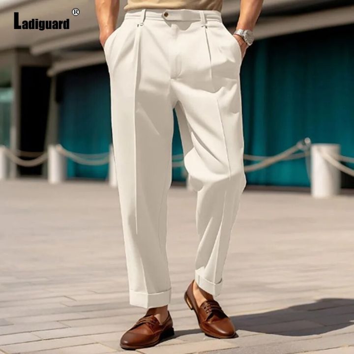 Men's%20Stand%20Pocket%20Elegant%20Wide%20Leg%20Pants%20Solid%20White%20Formal%20Party%20Trousers%20Plus%20Size%203xl%20Mens%20Fashion%20Triple%20Buttons%20Suit%20Pants%20-%20Image%205