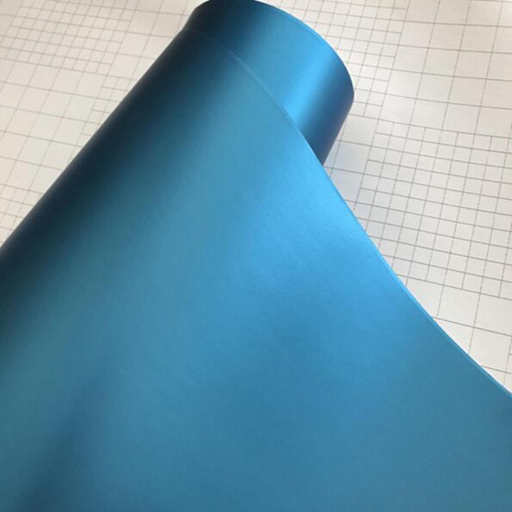 【Mary DAI Store】50x200 CM Blue Metallic Chrome Vinyl Film Car Sticker For Car Wrap Foil With Bubble Free